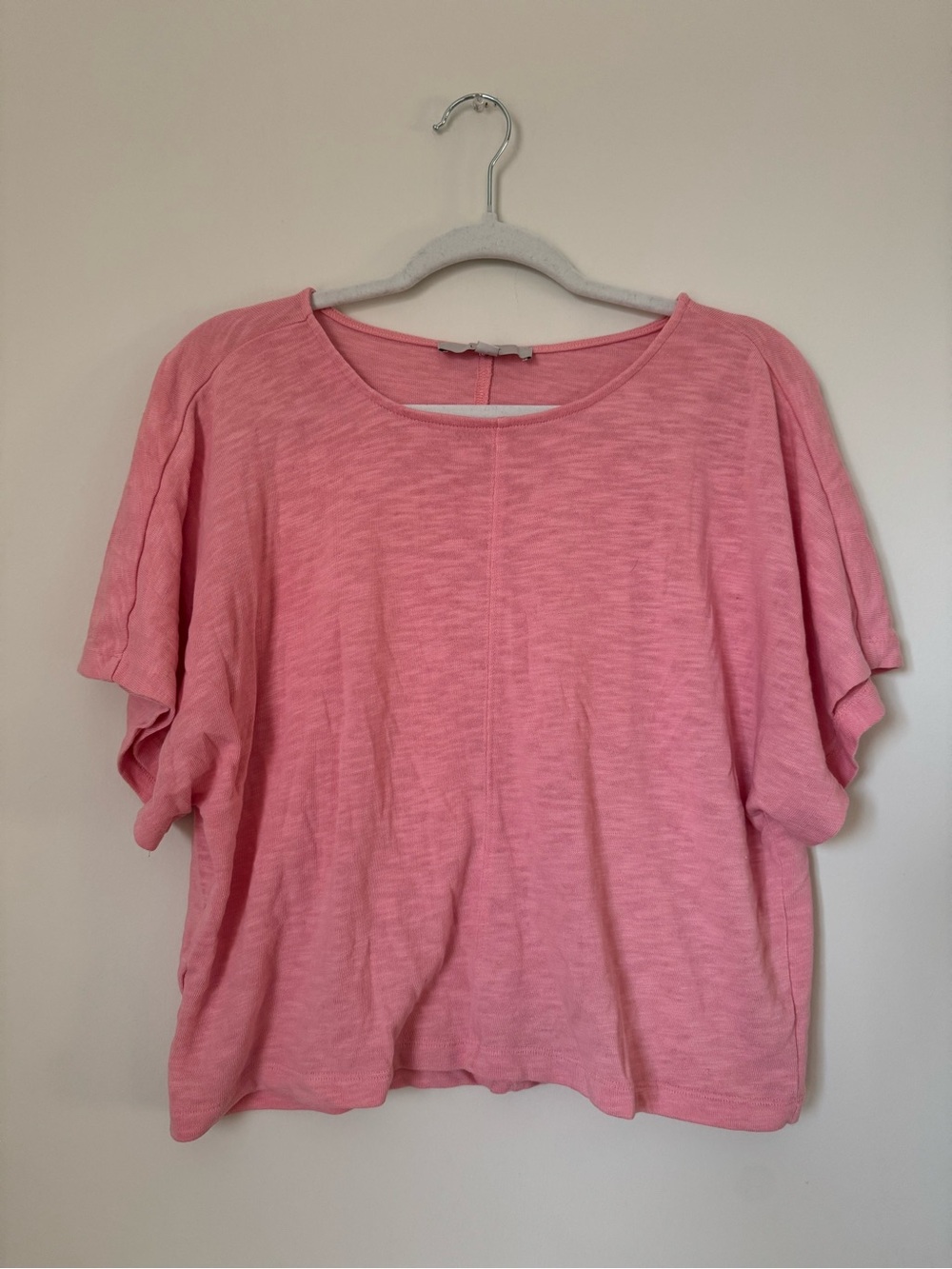 LOFT Pink Short Sleeve Boxy Tee